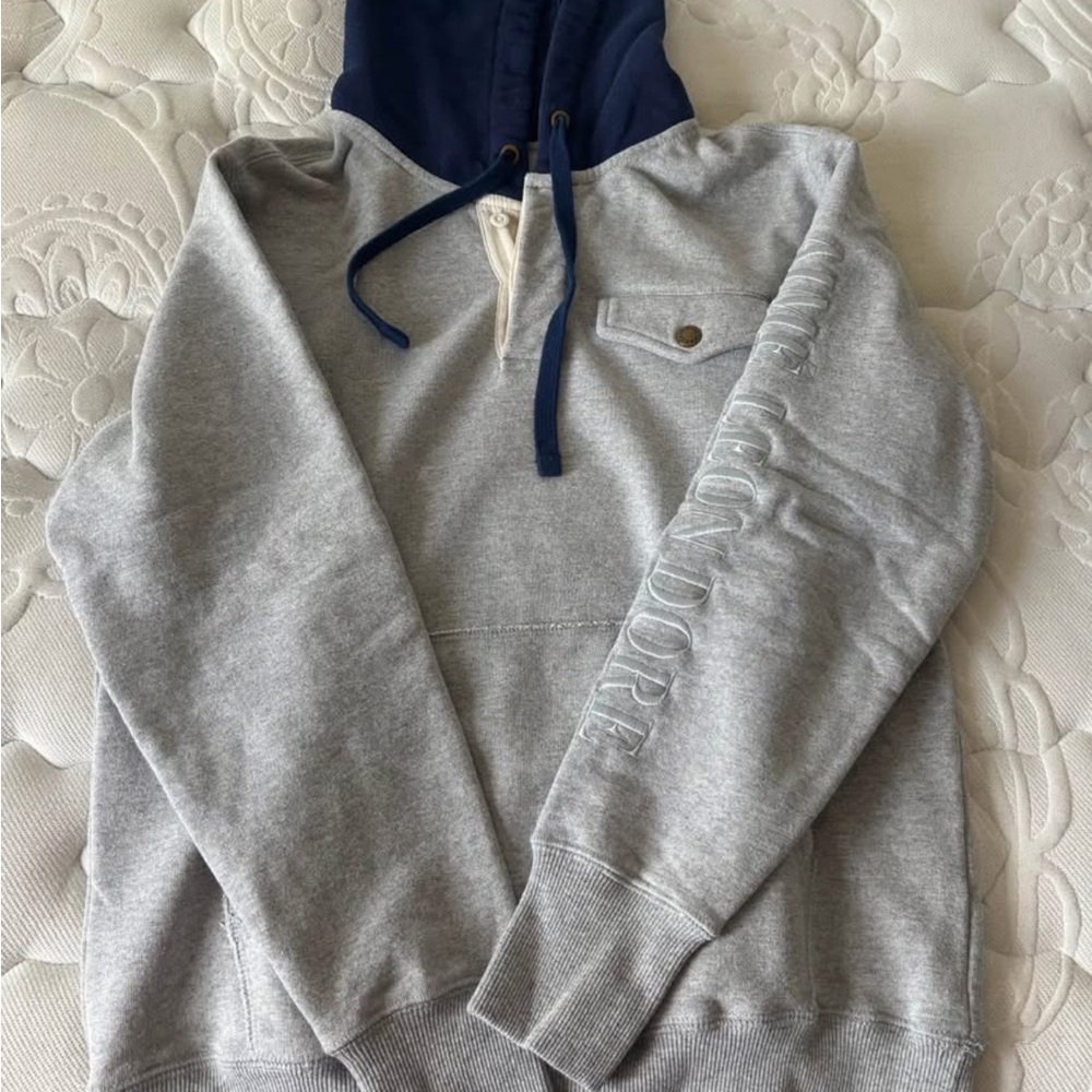 Aime Leon Dore Gray and Blue Hoodie
